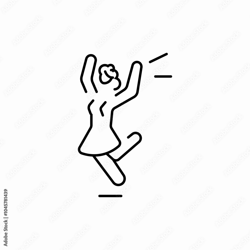 woman dancing icon sign vector woman dancing icon sign vector