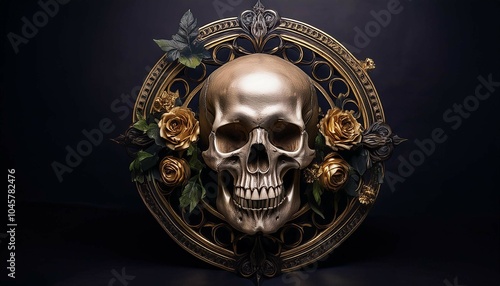 Gothic Skull Centerpiece on dark background