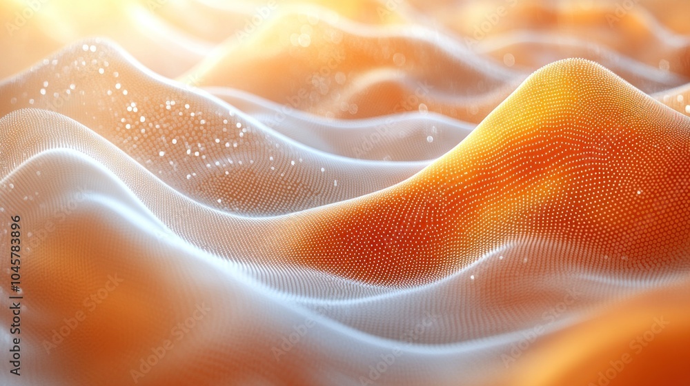 Abstract waves in orange and white, evoking a sense of movement and fluidity. Abstract waves in orange and white, evoking a sense of movement and fluidity.
