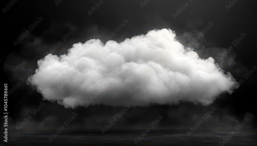 Soft cloud floating gently against a dark background with subtle depth and texture Soft cloud floating gently against a dark background with subtle depth and texture