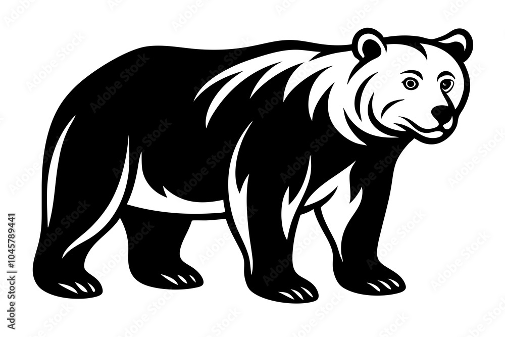 Fototapeta premium Bear vector silhouette 