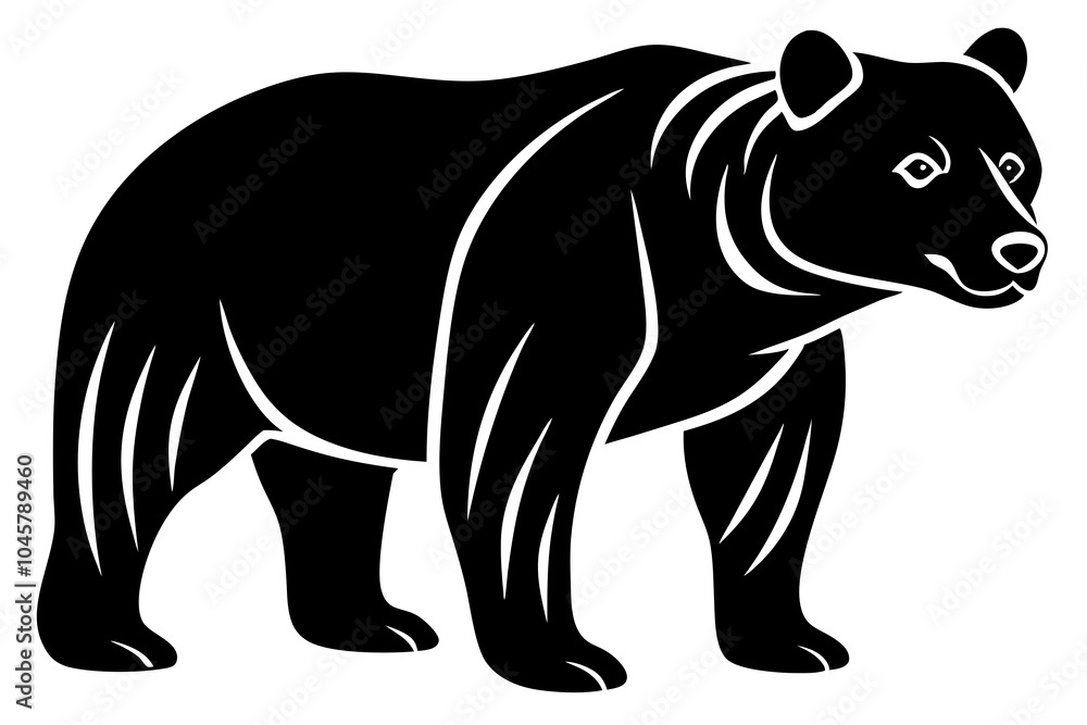 Fototapeta premium Bear vector silhouette 