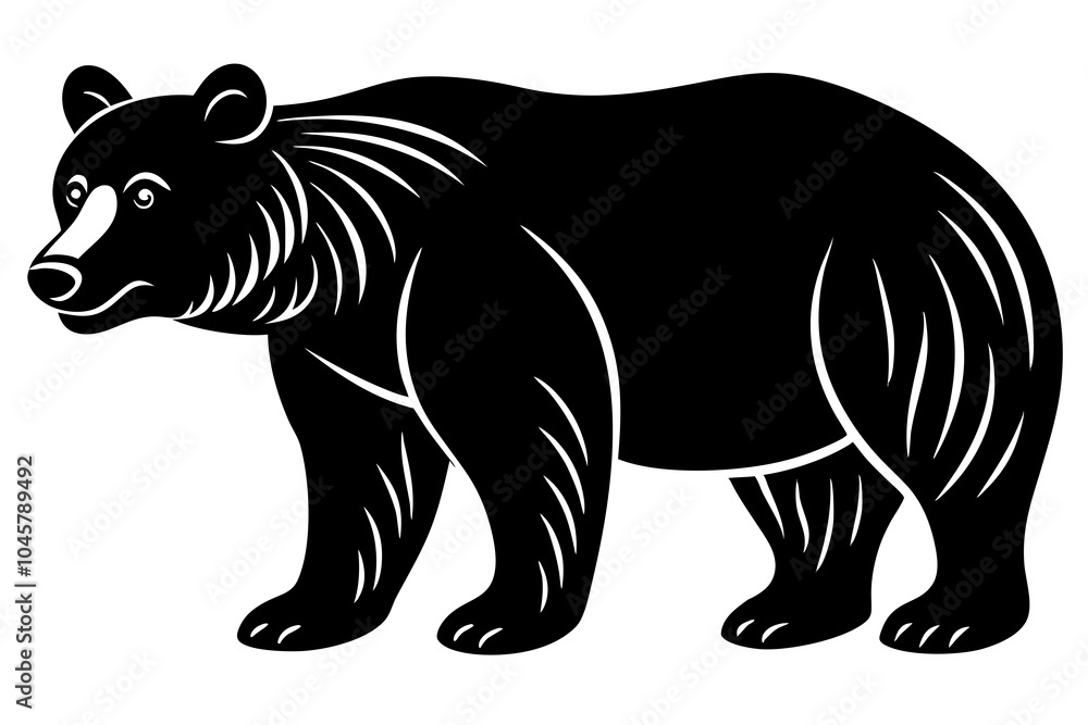 Fototapeta premium Bear vector silhouette