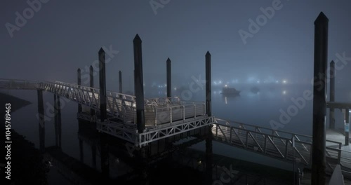 city at night during a foggy winter