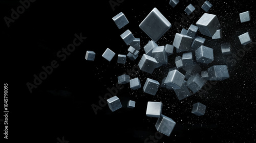 Data Cube Exploding Into Smaller Cubes Illustrating Data Architecture