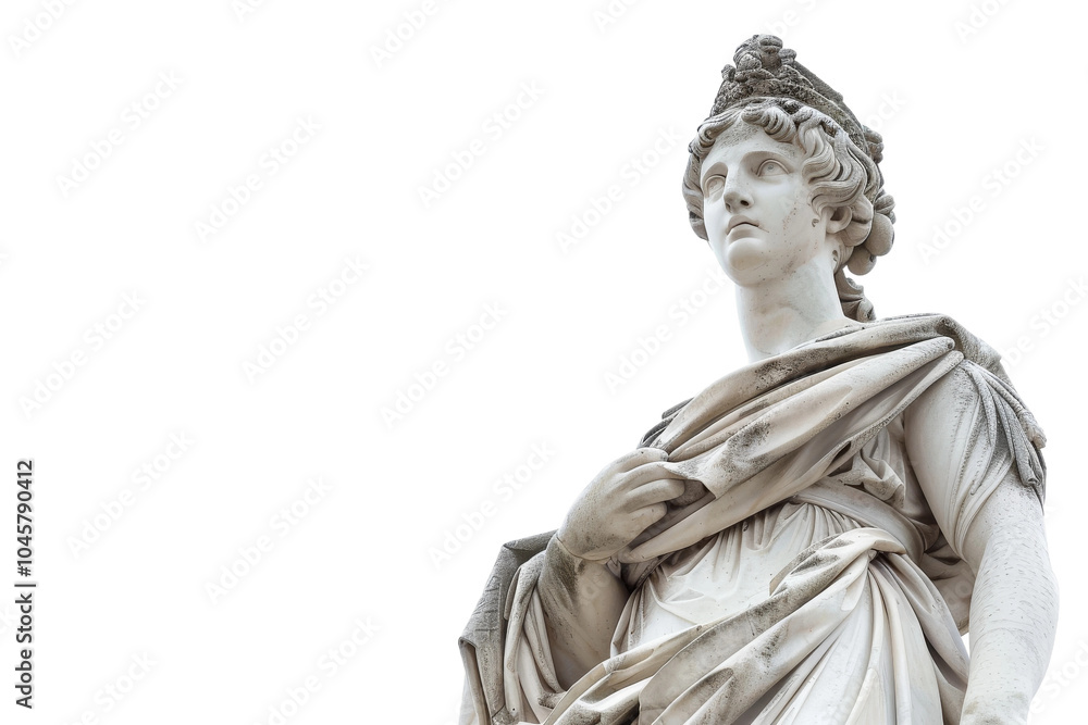 A statue of a woman with a crown on her head A statue of a woman with a crown on her head