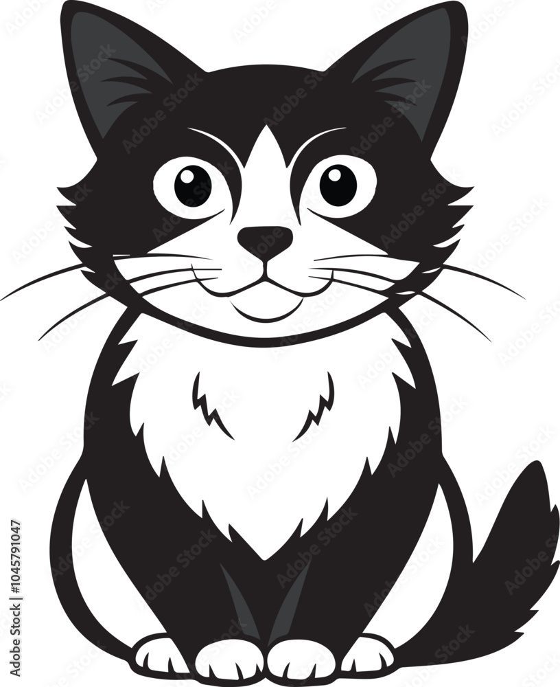 Vactor black cat jumps on a white background Vactor black cat jumps on a white background