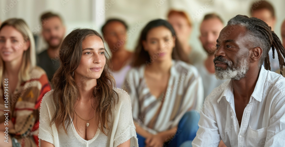Obraz premium Diversity and Inclusion Workshop Audience in Professional Setting. Generative ai