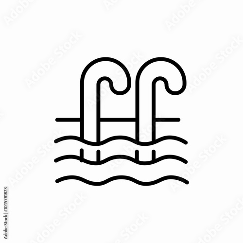 swimming pool icon sign vector