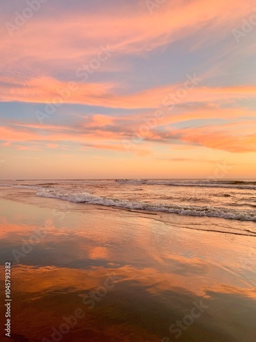 Reflective Beach Sunset