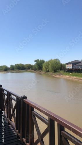 pier on the shore of the Parana River