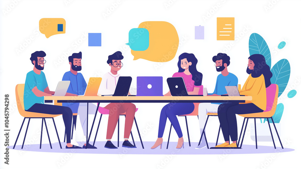 Un groupe de personne en plein brainstorming Un groupe de personne en plein brainstorming