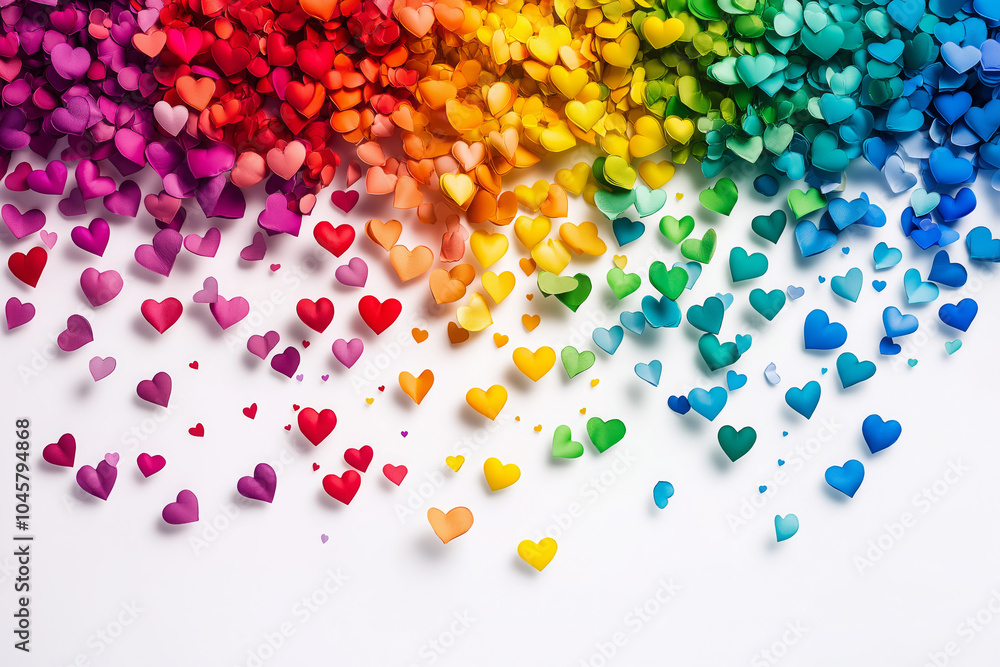 Rainbow Cascade of Floating Hearts in Motion Rainbow Cascade of Floating Hearts in Motion