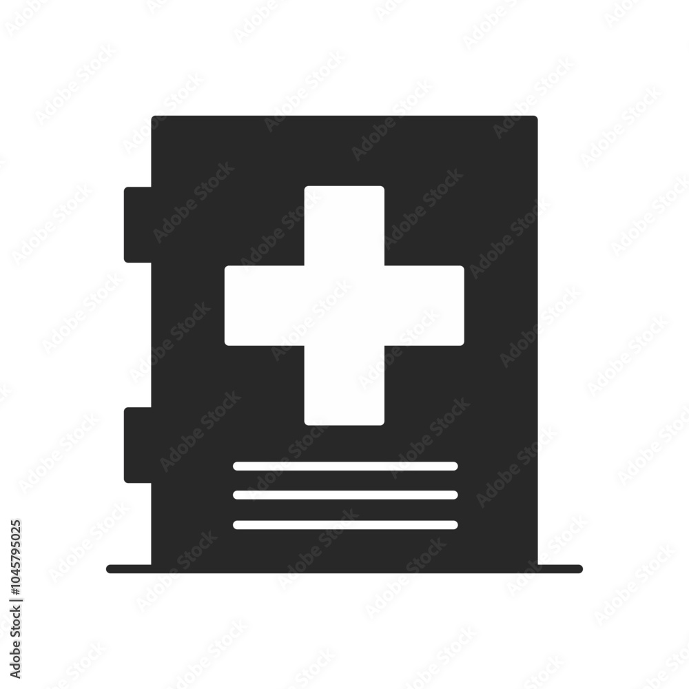 Fototapeta premium Medical care hospital silhouette elements