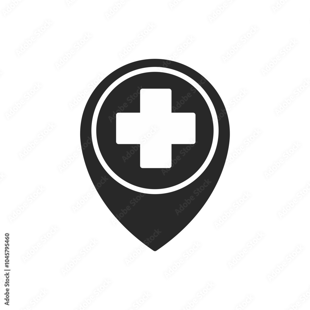 Medical care hospital silhouette elements Medical care hospital silhouette elements