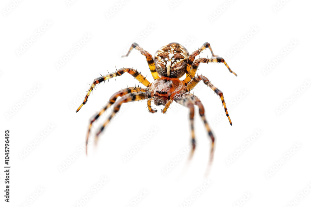 Spider and Web Isolated on Clear White Background Spider and Web Isolated on Clear White Background