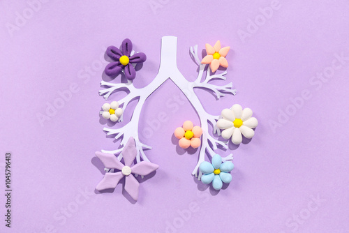 Paper lungs with plasticine...