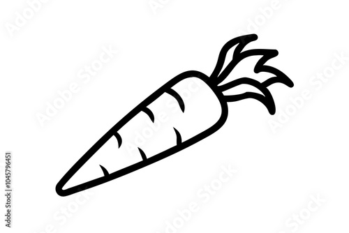 Vector Art of Carrot Illustrations Silhouette on White Background