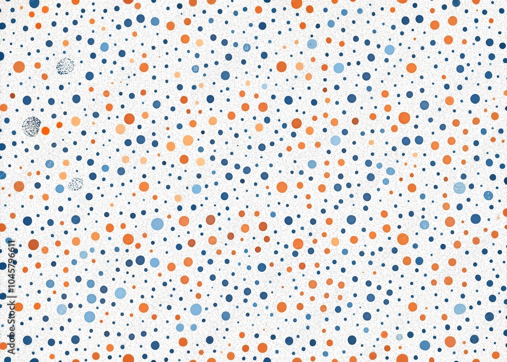 Minimalist Blue and Orange Dot Pattern for Textile and Interior Design Inspiration Minimalist Blue and Orange Dot Pattern for Textile and Interior Design Inspiration
