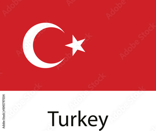 The flag of Turkey is a red field with a white crescent moon and star.