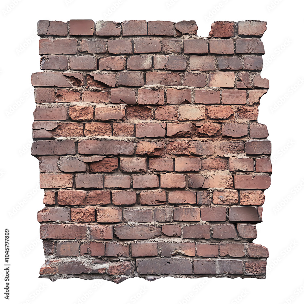 Obraz premium Brick wall, white isolate background