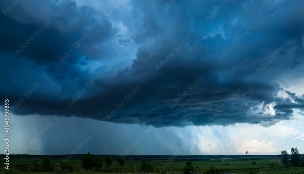 a large dark blue cloud with rain falling from it a large dark blue cloud with rain falling from it