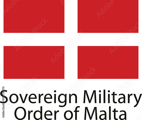 The flag of the Sovereign Military Order of Malta, featuring a white cross on a red background.