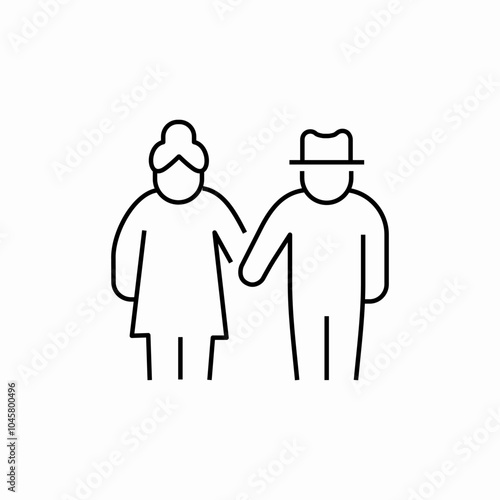 elderly couple icon sign vector