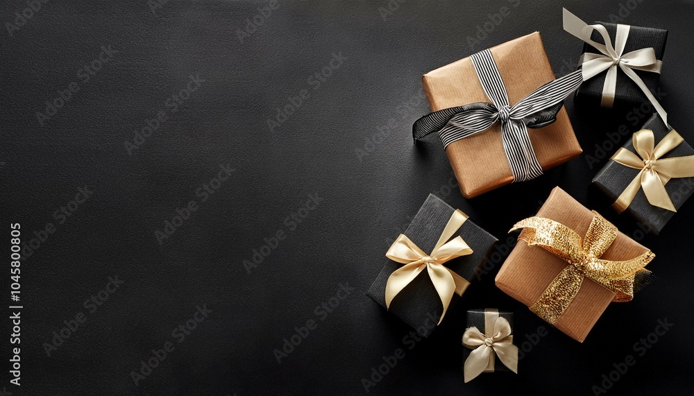 black friday shopping card with cute gift boxes and copy space black friday shopping card with cute gift boxes and copy space