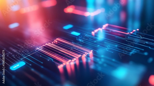 Tapety artystyczne Blockchain-powered social network, augmented reality interface, sleek modern background