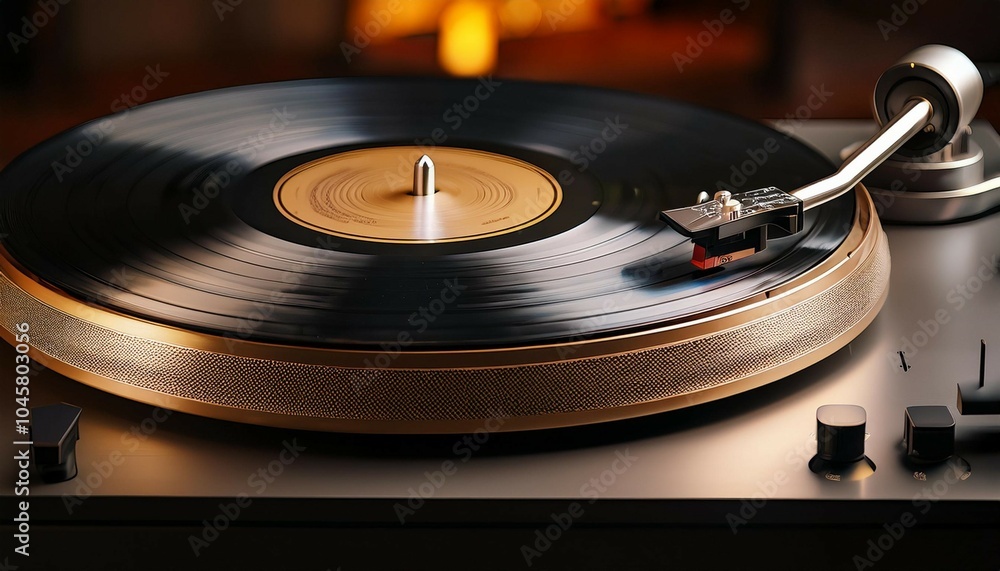 close up of a turntable showcasing the platter and tonearm for vinyl record playback close up of a turntable showcasing the platter and tonearm for vinyl record playback