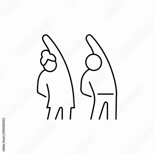 senior exercise icon sign vector
