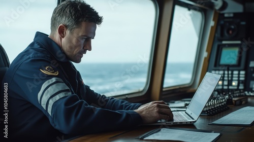 The Sailor Working on Laptop