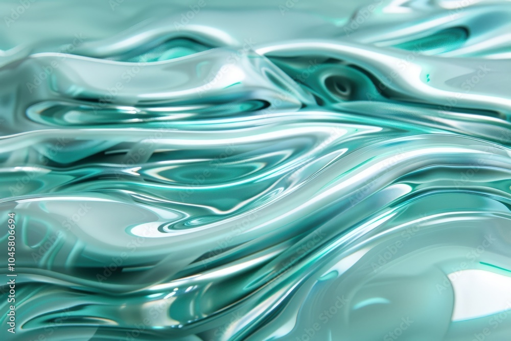 Abstract Wavy Green and White Liquid Texture Abstract Wavy Green and White Liquid Texture