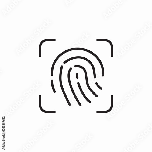 fingerprint scan icon sign vector