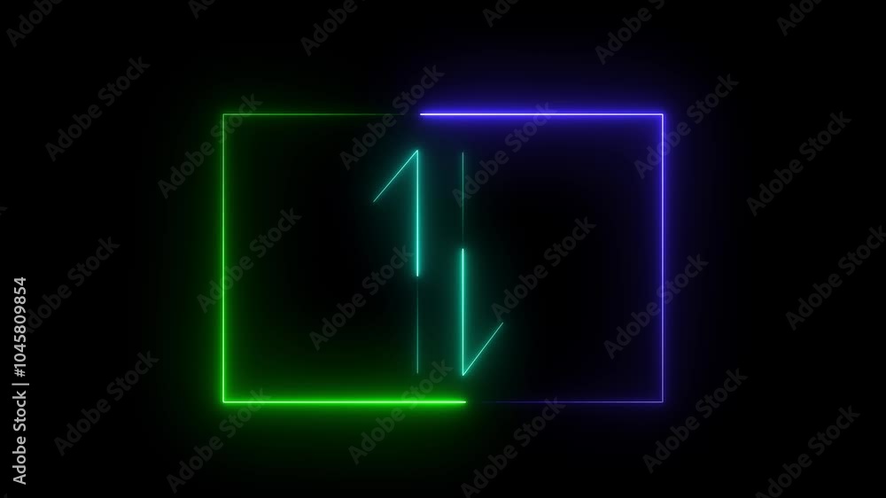 Abstract6 Neon mobile data icon animation on isolated black background.4k video Abstract6 Neon mobile data icon animation on isolated black background.4k video