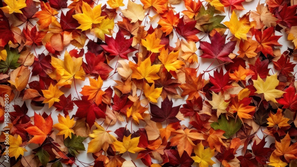 A colorful arrangement of autumn leaves in various shades of red, orange, and yellow. A colorful arrangement of autumn leaves in various shades of red, orange, and yellow.