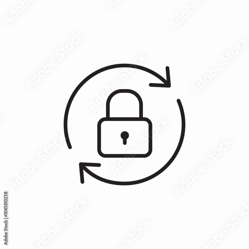 refresh lock icon sign vector