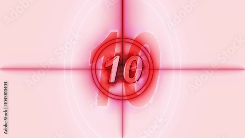 Abstract Red and Pink Number 10 Design