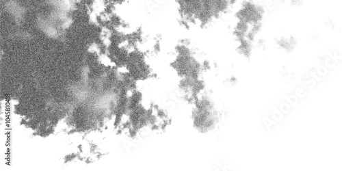 Trendy halftone photocopy stipple effect horizontal background with cloudy sky. Grunge punk grainy dotted collage art design Modern retro vector illustration