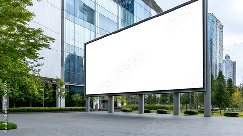 Wallpaper Mural Blank digital signage embedded in a glass atrium building A digital display is embedded into a glass atrium-style building. Torontodigital.ca