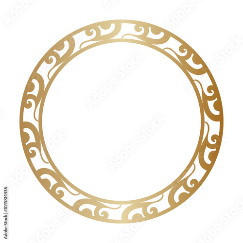 Vintage Luxury ornate Asian round gold Frame