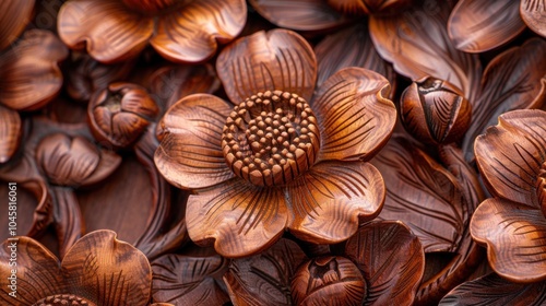 Detailed Close-Up of Traditional Indian Floral Design