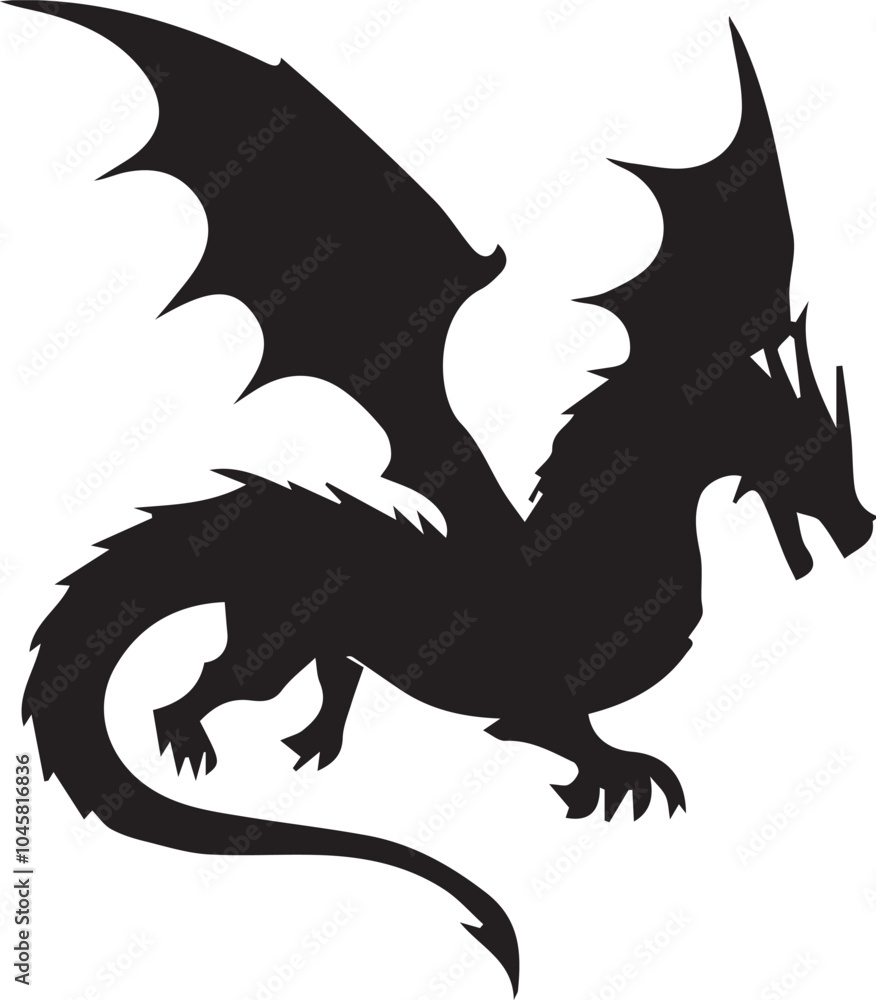 Fototapeta premium Dragon silhouette vector EPS 
