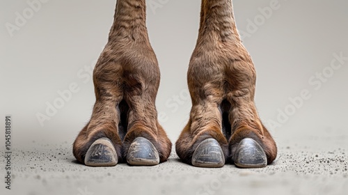 Isolated View of Camel Hooves in Mid Step