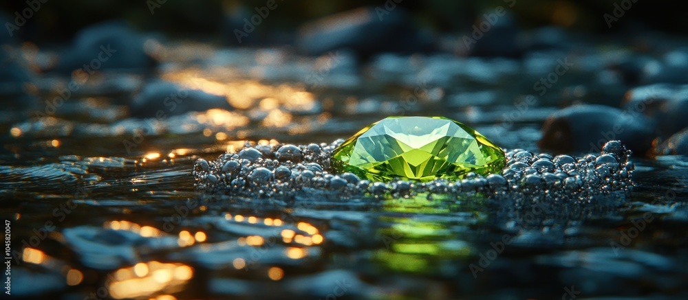 Emerald Gemstone in River Emerald Gemstone in River