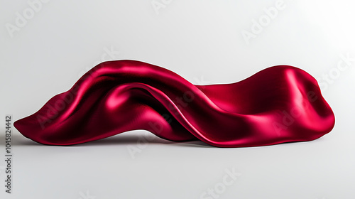 Flowing red satin fabric with soft curves and folds