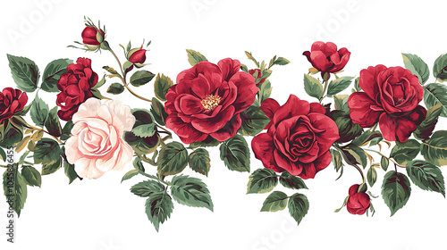 Elegant floral arrangement of red and white roses