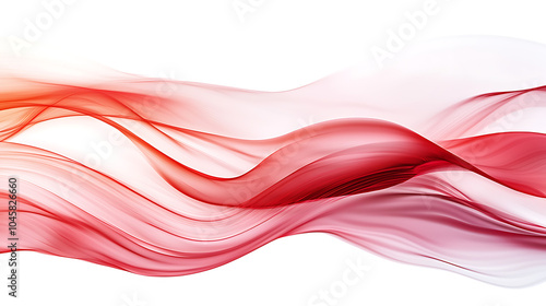 Abstract red and white flowing wave patterns