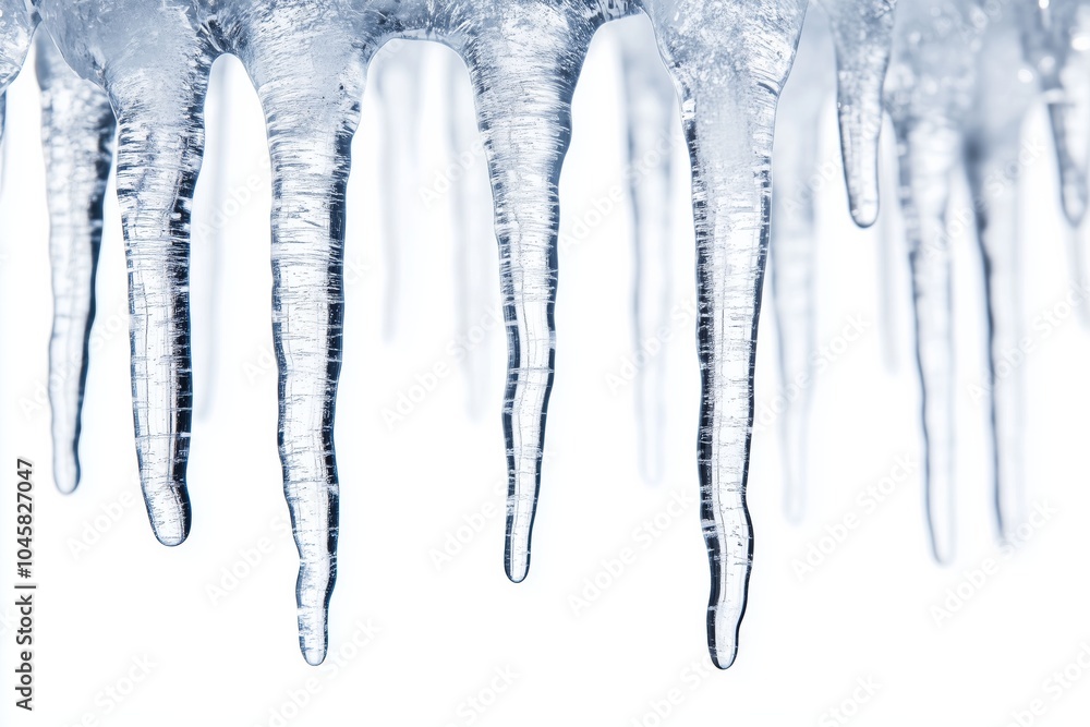 Icicles hanging isolated on white background Icicles hanging isolated on white background